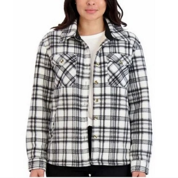 Sage Collective Shirt Jacket Shacket Black & White Stripe  NWT - Picture 1 of 1